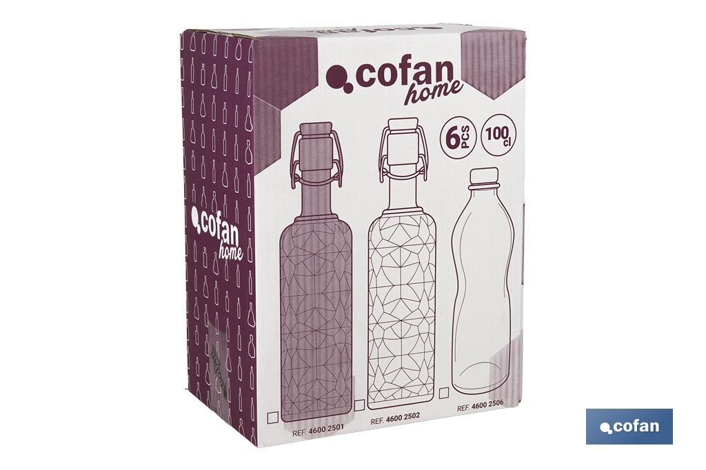 BOTELLA DE VIDRIO TRANSPARENTE CIERRE DE ESTRIBO 1 L VENTA UNITARIA
