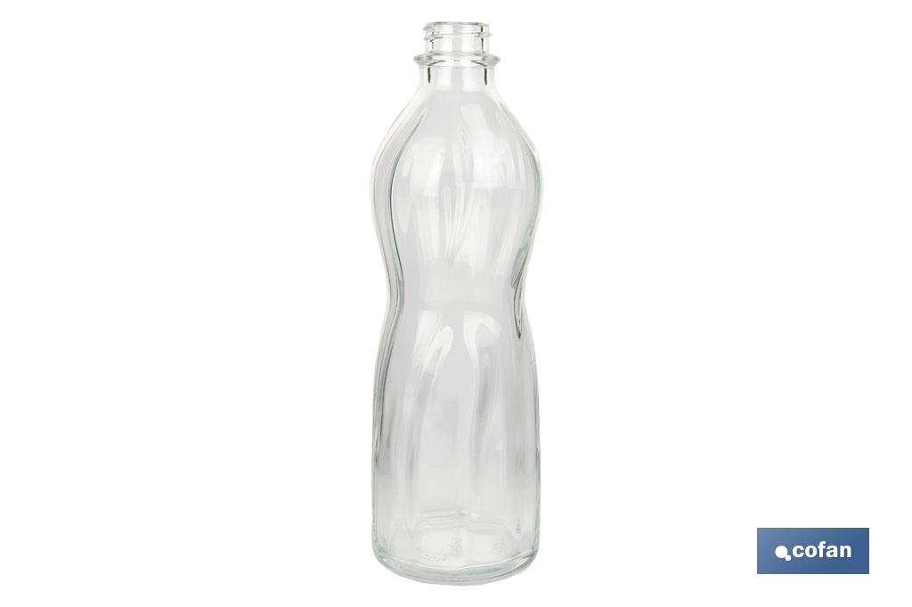 BOTELLA DE VIDRIO TRANSPARENTE TAPÓN ACERO INOXIDABLE 1 L VENTA UNITARIA