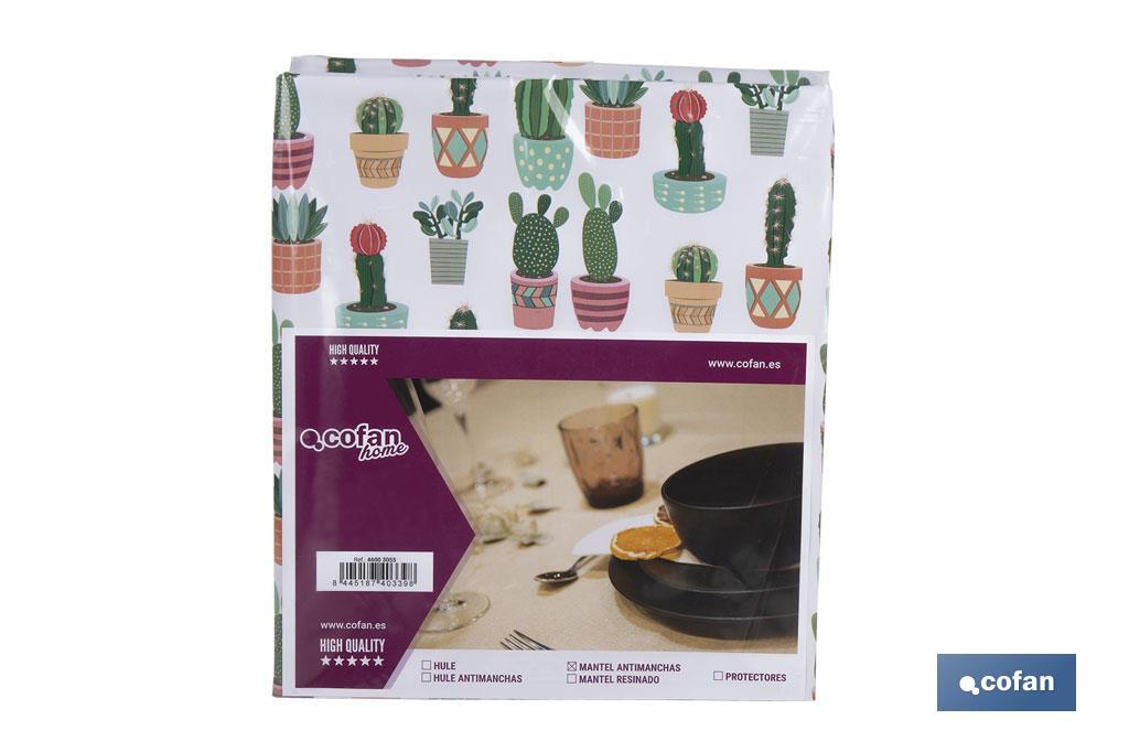 MANTEL ANTIMANCHAS CACTUS  1,40 X 1,40