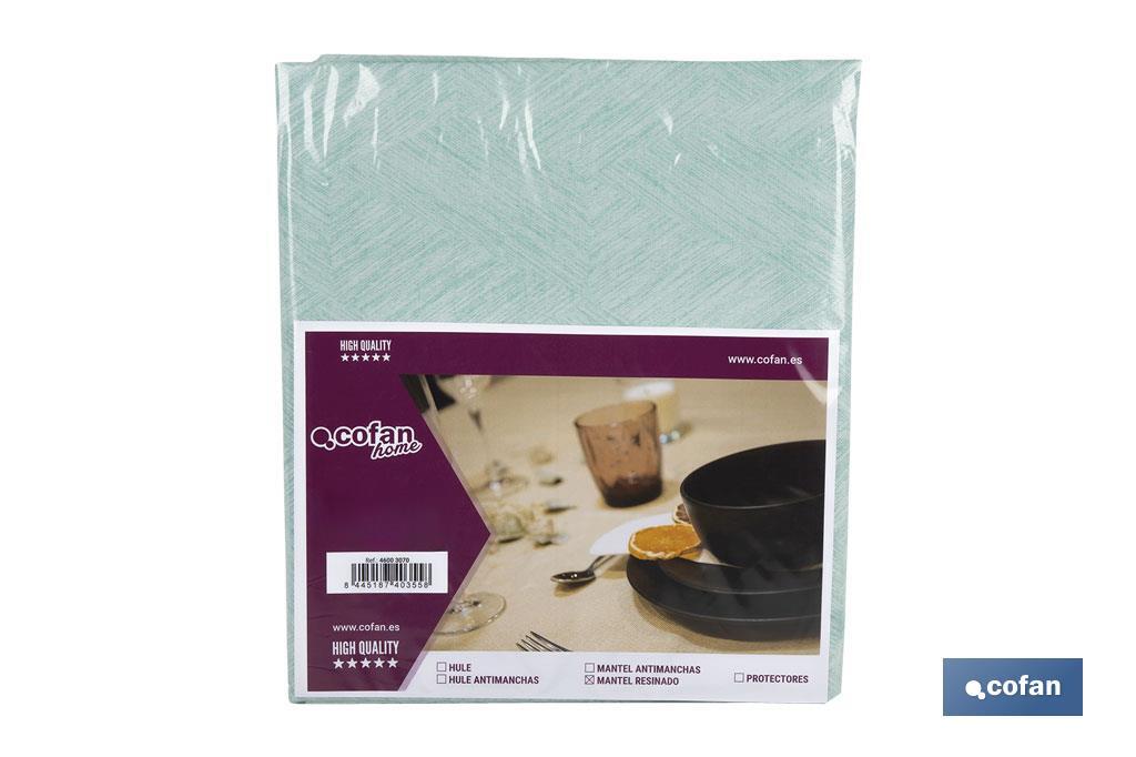 MANTEL ANTIMANCHAS RESINADO TURQUESA   1,40 x1,80m