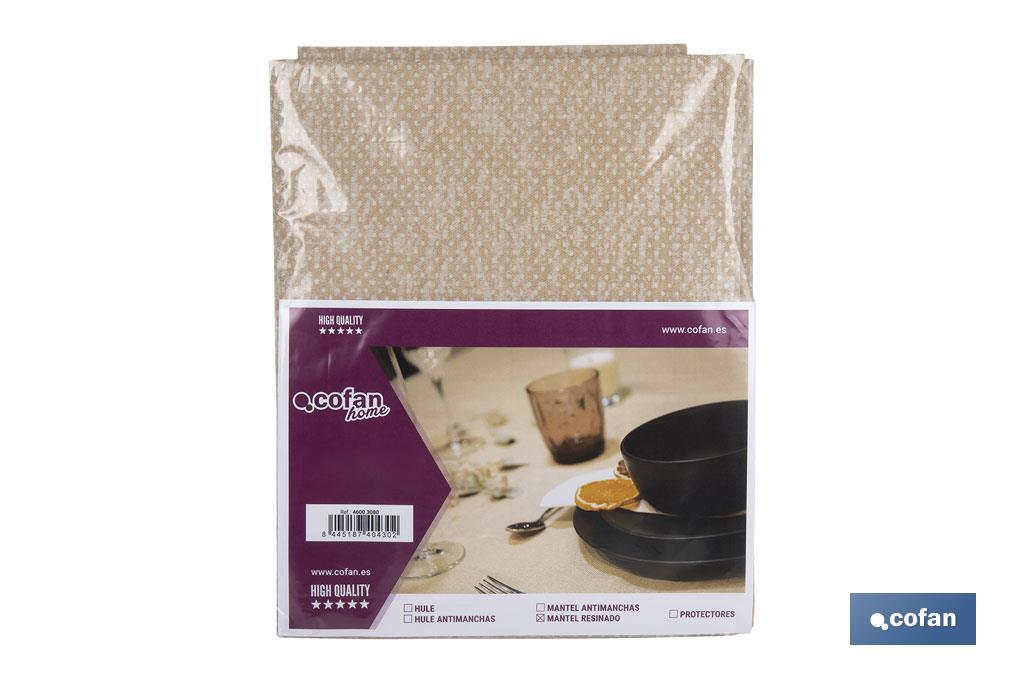 MANTEL ANTIMANCHAS RESINADO TEXTURA BEIGE  1,40 x 1,80m