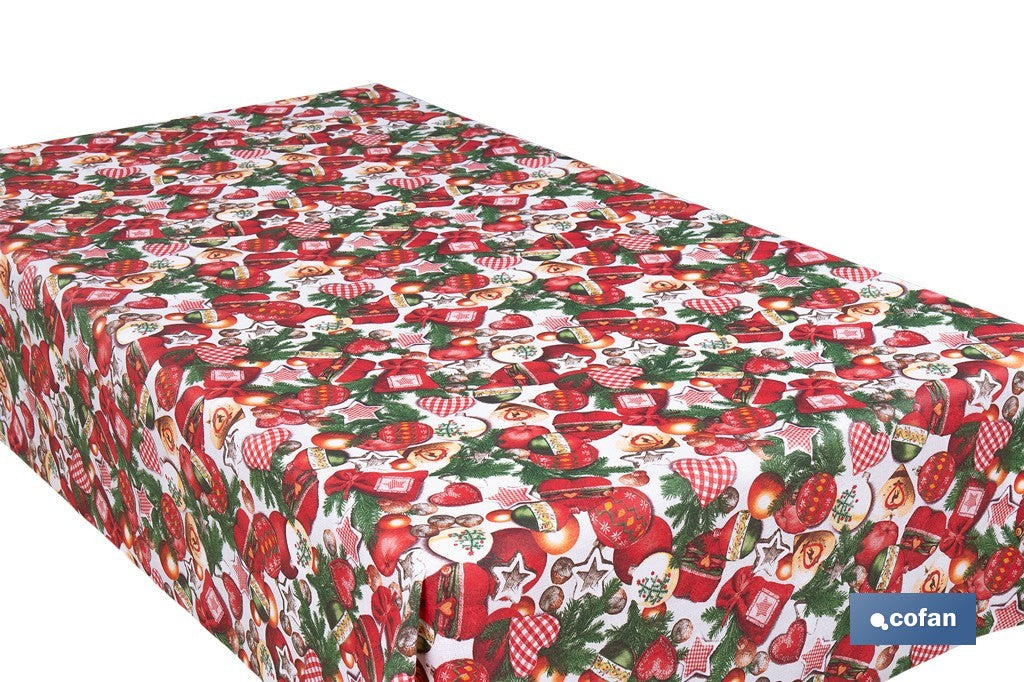 ROLLO DE MANTEL RESINADO ANTIMANCHAS ENCANTO NAVIDEÑO 75% ALGODÓN 25% POLIÉSTER 1,40 X 15 M