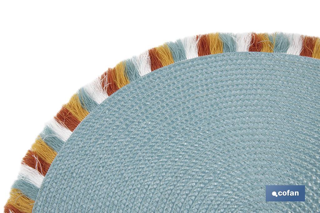 BAJOPLATO REDONDO DE COLOR AZUL MEDIDA 38 CM