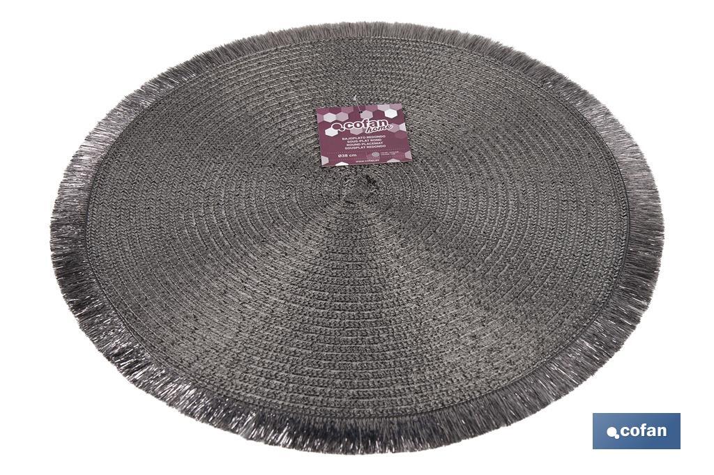 BAJOPLATO REDONDO DE COLOR PLATA MEDIDA 38 CM
