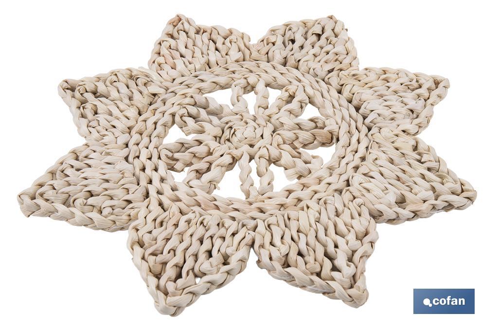 BAJOPLATO EN FORMA ESTRELLA  FIBRA NATURAL MEDIDA 30 CM