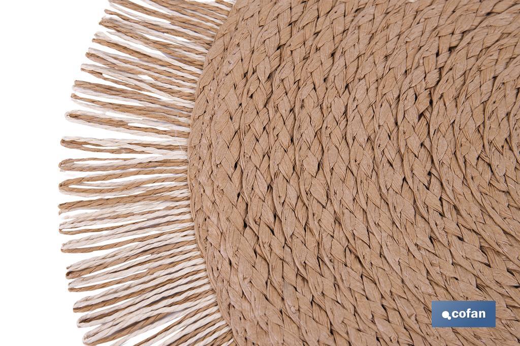 BAJOPLATO REDONDO FLECOS DE COLOR NATURAL MEDIDA 38 CM