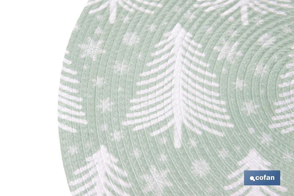BAJOPLATO REDONDO DE COLOR VERDE / BLANCO MEDIDA 38 CM