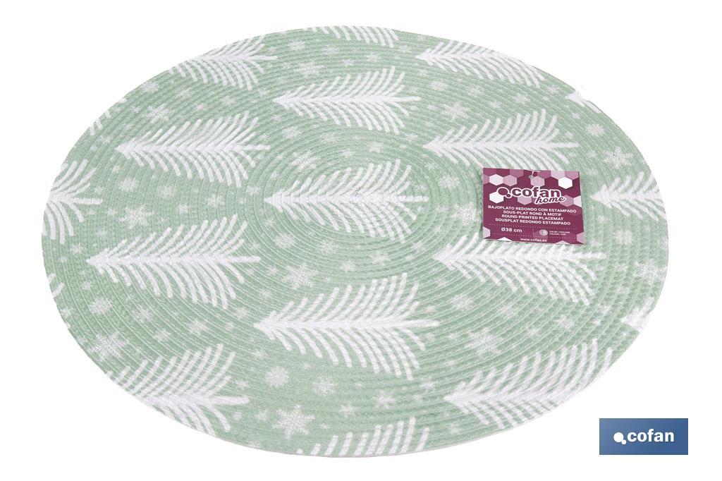 BAJOPLATO REDONDO DE COLOR VERDE / BLANCO MEDIDA 38 CM