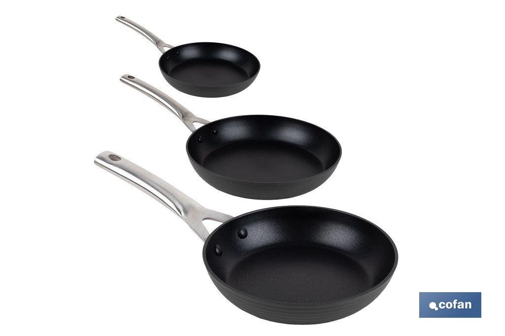 PACK DE 3 SARTENES FULL INDUCCIÓN ALUMINIO FORJADO 20 24 28 CM