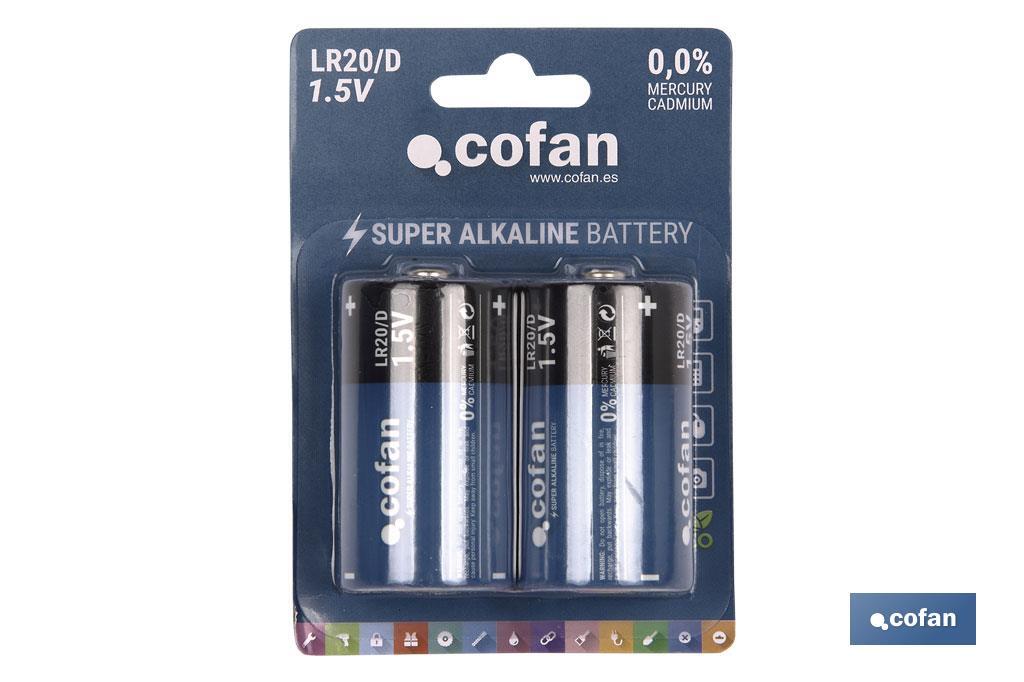 BLÍSTER DE 2 PILAS ALCALINAS LR20/D VENTA UNITARIA