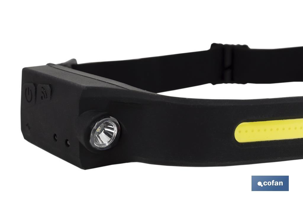 LINTERNA DUAL DE CABEZA CON SENSOR DE ACTIVACIÓN 350 LM