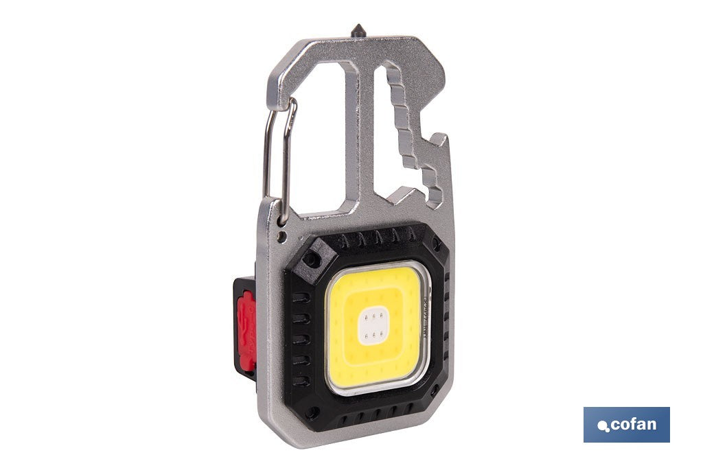 LLAVERO LINTERNA MULTIFUNCIONAL COB 400 LM CON 7 FUNCIONES