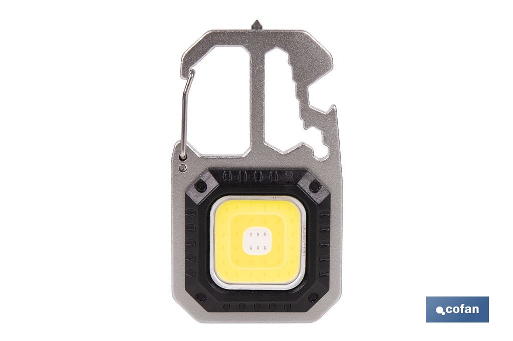 LLAVERO LINTERNA MULTIFUNCIONAL COB 400 LM CON 7 FUNCIONES
