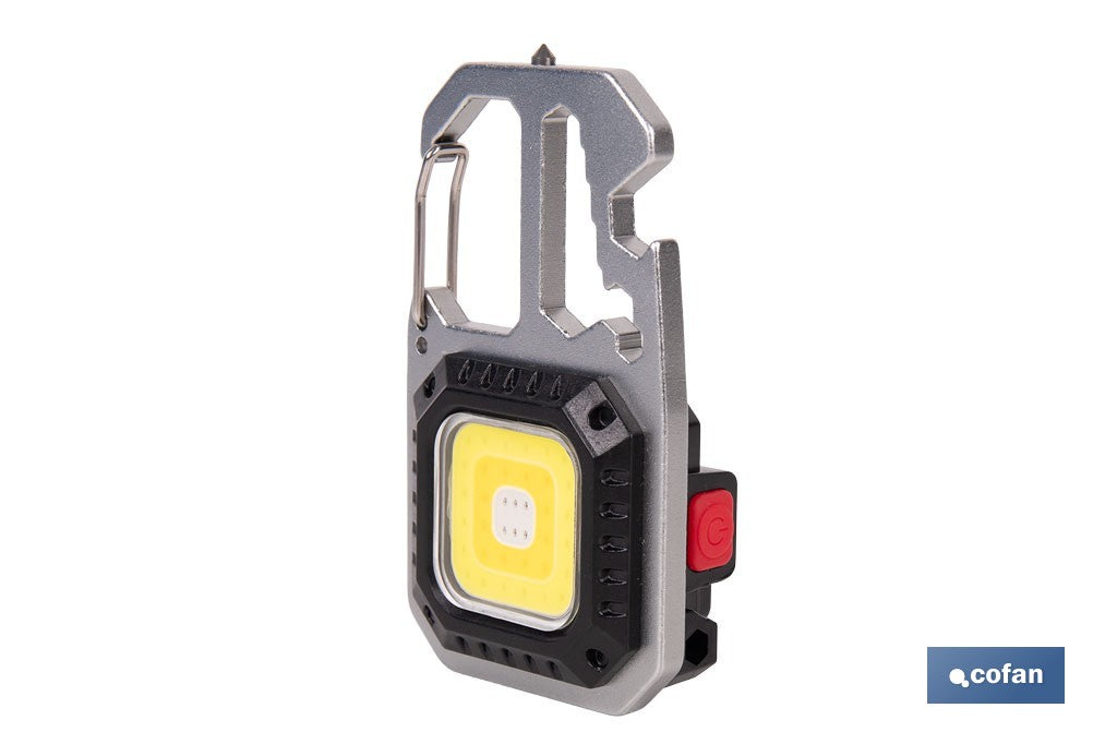 LLAVERO LINTERNA MULTIFUNCIONAL COB 400 LM CON 7 FUNCIONES