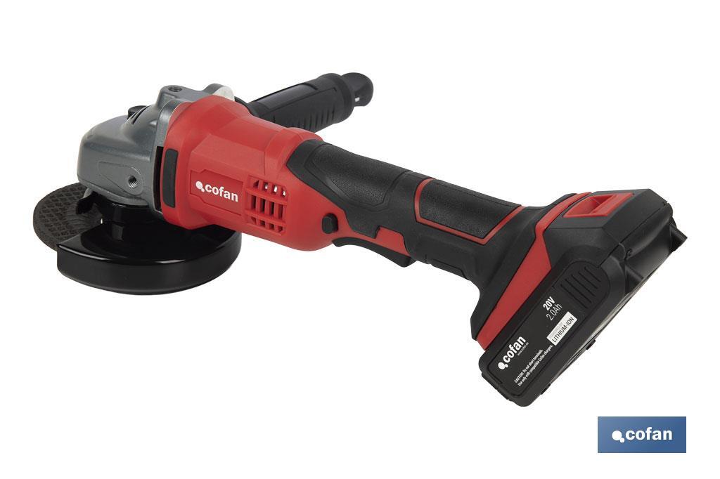 AMOLADORA A BATERÍA Li-ion 20 V 8000 RPM - 115 MM