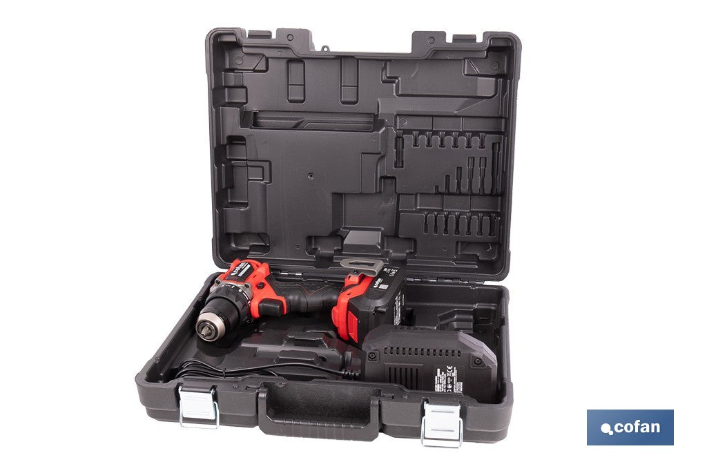 TALADRO ATORNILLADOR COMPACTO A BATERÍA LI-ION 20 V 1900 RPM 60 Nm