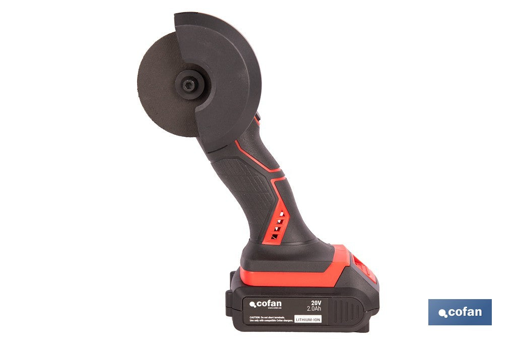 MINIAMOLADORA A BATERÍA LI-ION 20 V 19500 RPM 76 MM