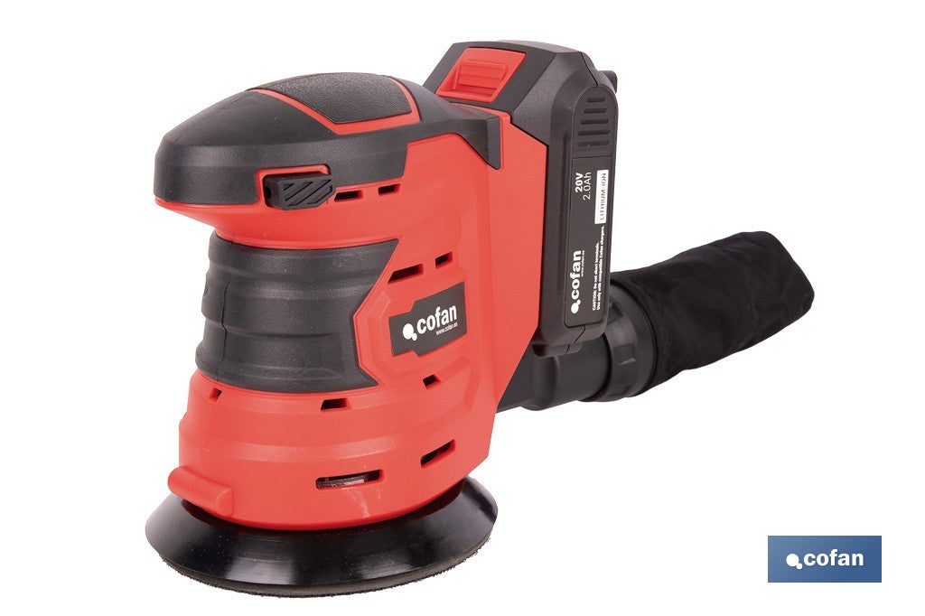 LIJADORA ORBITAL A BATERÍA Li-ion 20 V 125 MM 10000 RPM