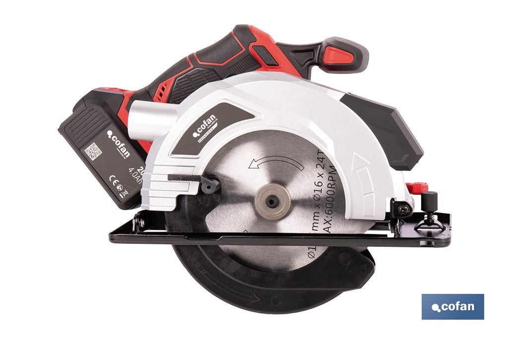 SIERRA CIRCULAR A BATERÍA Li-ion 20 V Ø185 MM