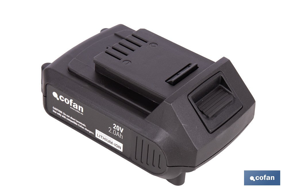 PACK CARGADOR 20 V 2.4 A Y BATERÍA Li-ion 20 V 2.0Ah