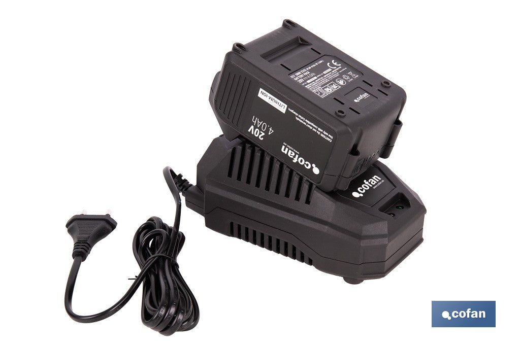 PACK CARGADOR 20 V 4.5 A Y BATERÍA Li-ion 20 V 4.0Ah