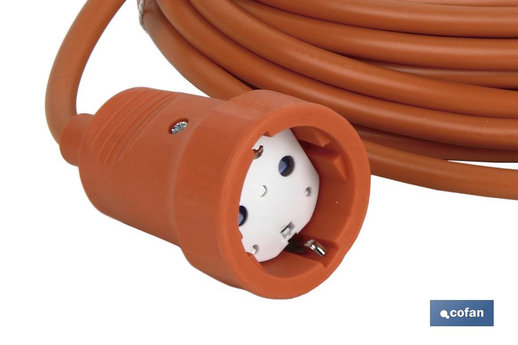 PROLONGADOR BIPOLAR CON T/T LATERAL 16A250V CABLE 10M NARANJA