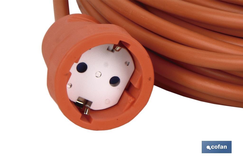 PROLONGADOR BIPOLAR CON T/T LATERAL 16A250V CABLE 25M NARANJA