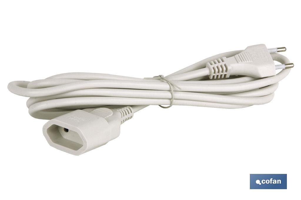 PROLONGADOR BIPOLAR 10A250V ESPIGAø4 CABLE 3M BLANCO