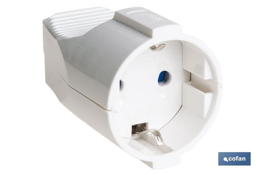 BASE ENCHUFE AEREA BLANCA (16A-250V)
