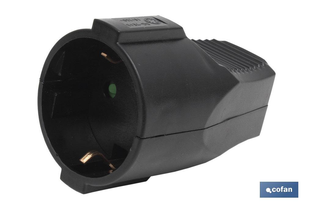 BASE ENCHUFE AEREA NEGRA (16A-250V)