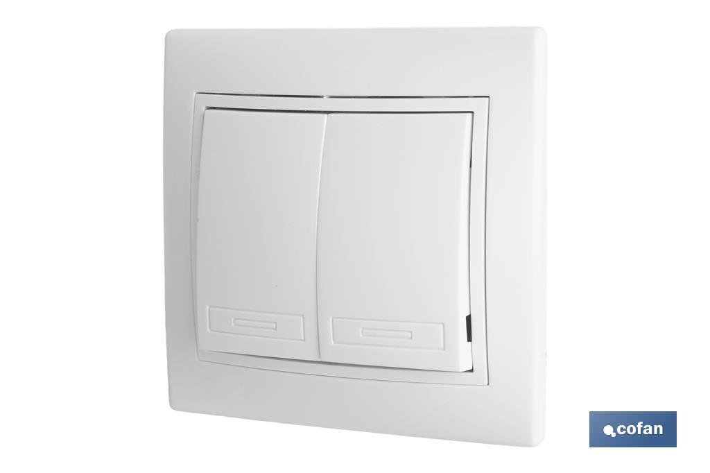 DOBLE INTERRUPTOR-CONMUTADOR EMPOTRAR MODELO PACIFIC (BL)