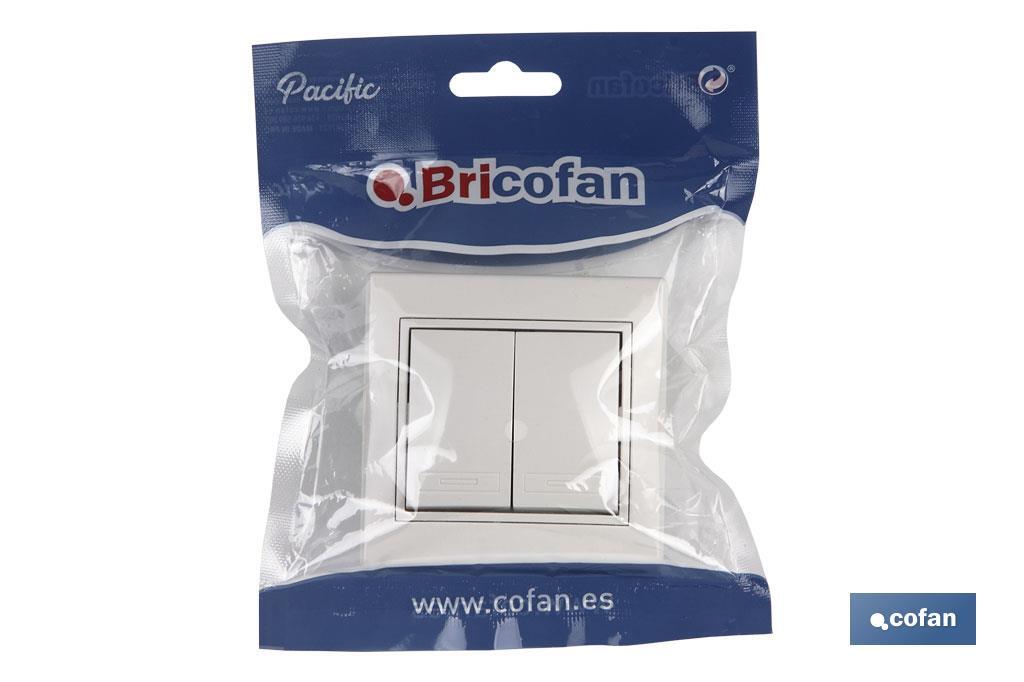 DOBLE INTERRUPTOR-CONMUTADOR EMPOTRAR MODELO PACIFIC (BL)