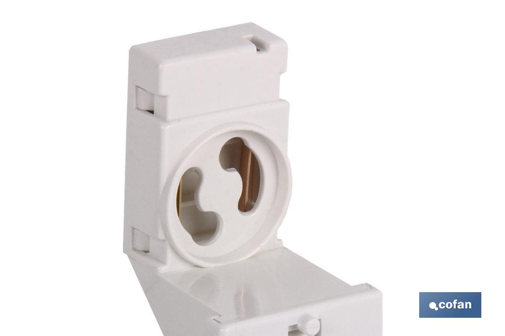 PORTALAMPARAS DE FLUORESCENCIA 2A250V CON PORTACEBADOR