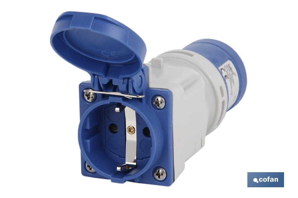 ADAPTADOR INDUSTRIAL CLAVIJA-BASE SCHUKO IP44 16A 230V