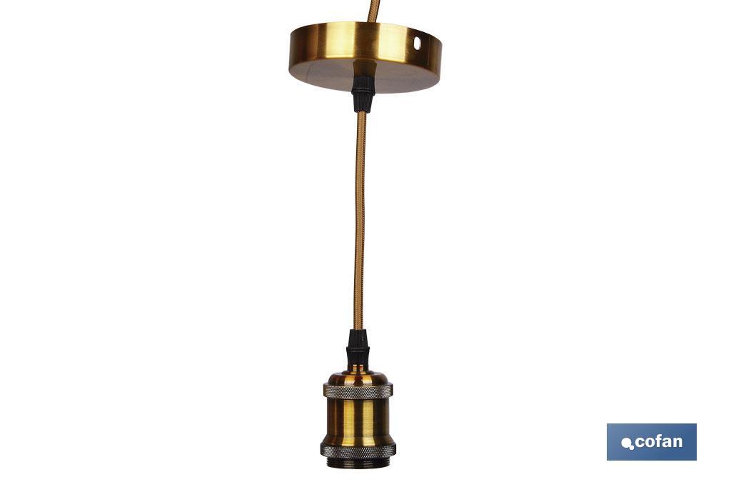 PORTALAMPARAS (cable+rosetón)  ORO E27 100X10CM