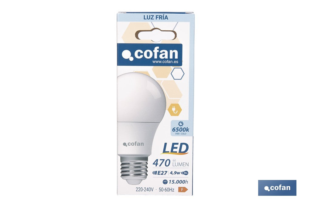 BOMBILLA LED CLASSIC E27 4.9 W 470 LM 6500 K