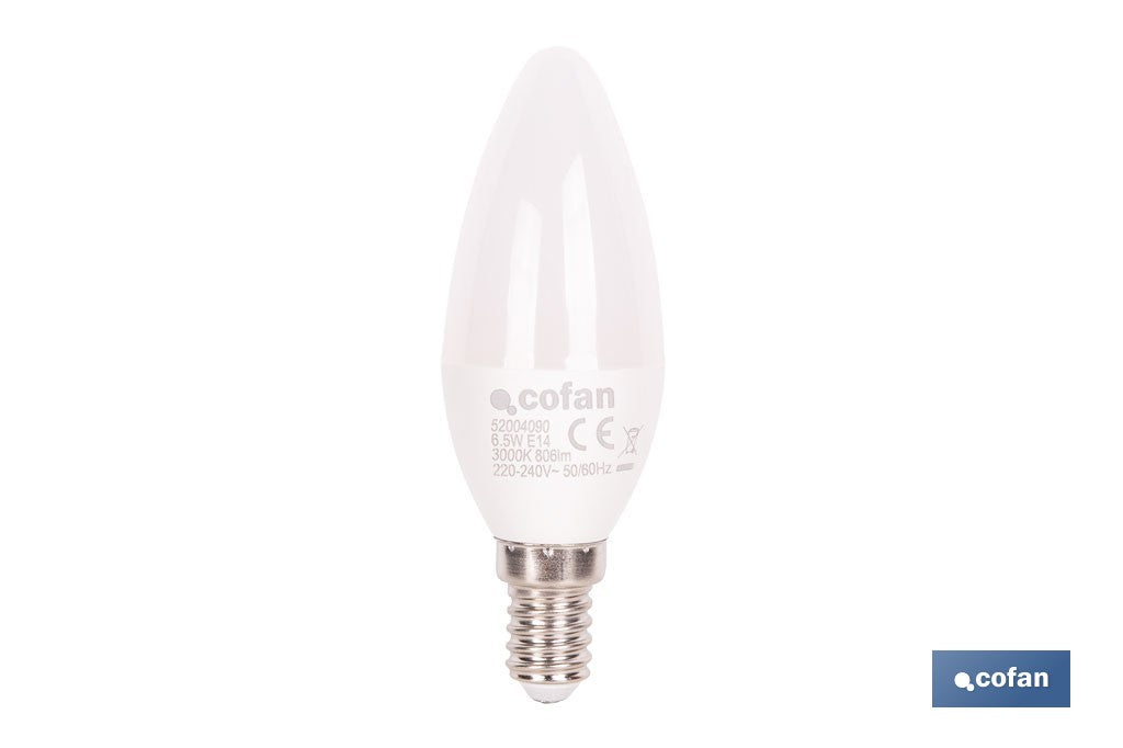 BOMBILLA LED VELA 6.5 W E14  806 LM 3000 K