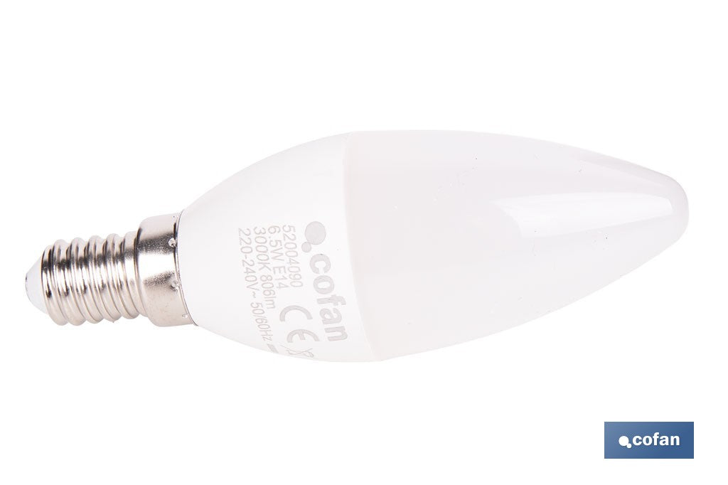 BOMBILLA LED VELA 6.5 W E14  806 LM 3000 K