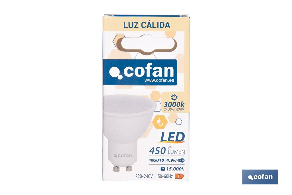 BOMBILLA LED GU10 4.9 W 450 LM 3000 K