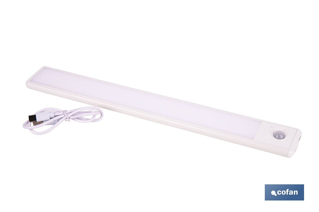 APLIQUE LED RECARGABLE CON SENSOR 3,7 V 1,5 Ah 120 LM 3CCT 300 X 40 MM
