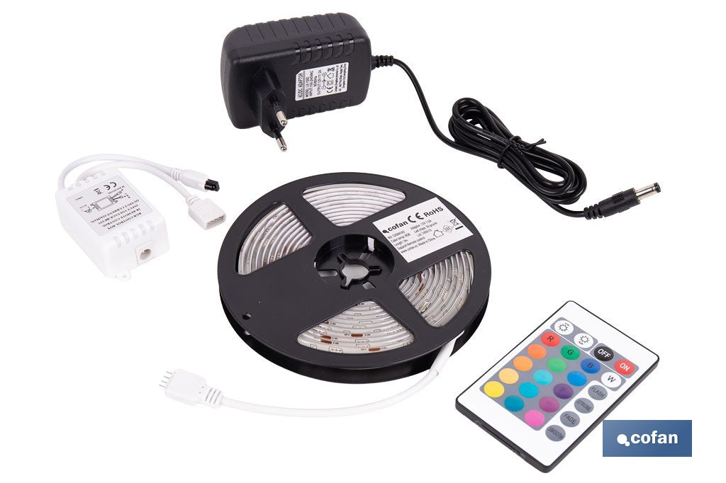 TIRA LED 12 V IP65 CON CONTROL REMOTO 3 M