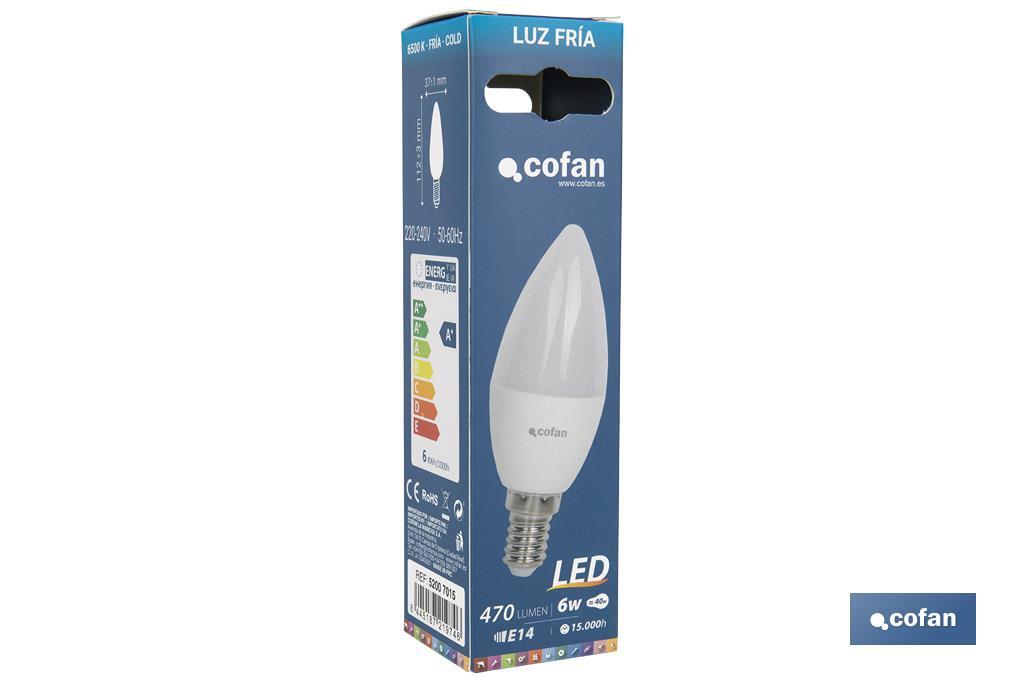 BOMBILLA LED 8W VELA E14 220º 810LM 4000K