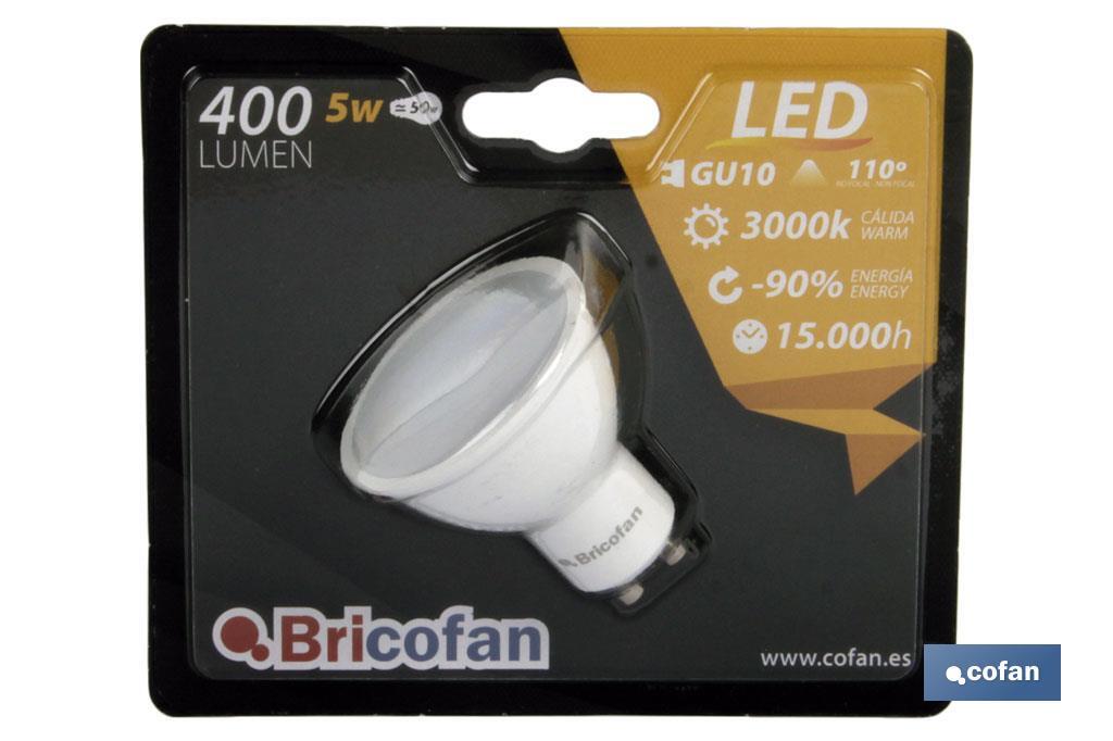 LÁMPARA LED GU-10 5W 110º 400LM 6500K