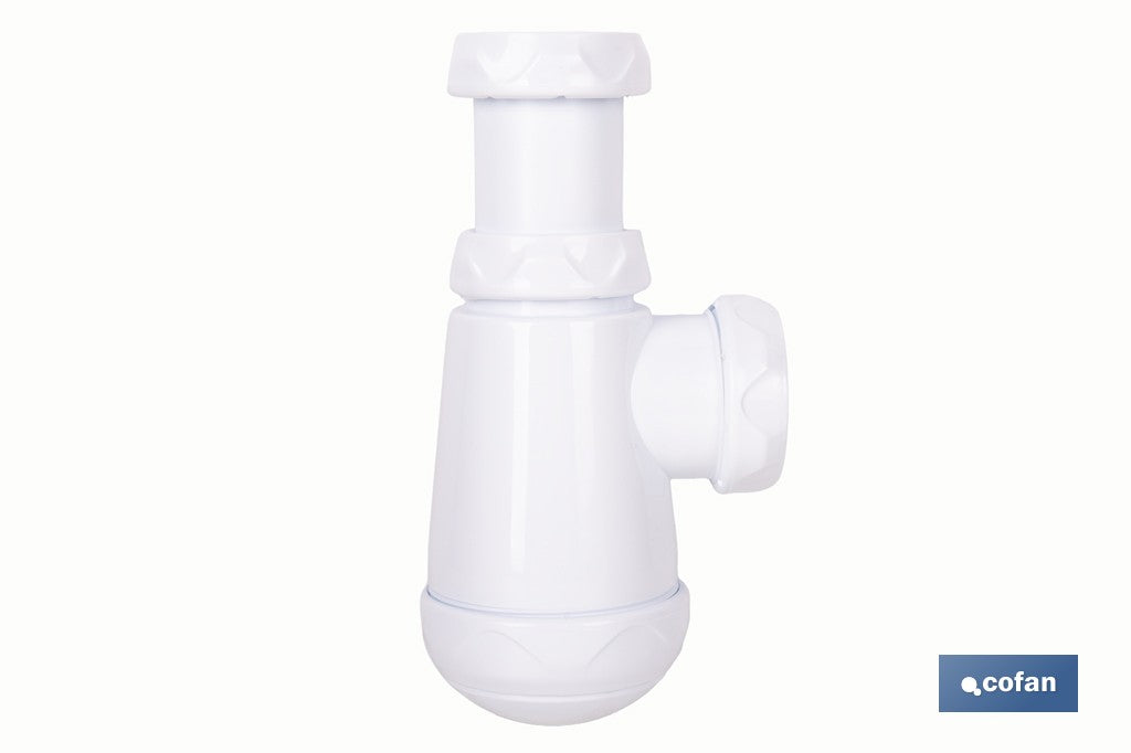 SIFÓN DE BOTELLA CON SALIDA Ø32-40 MM Y RACOR 1 1/2-1 1/4