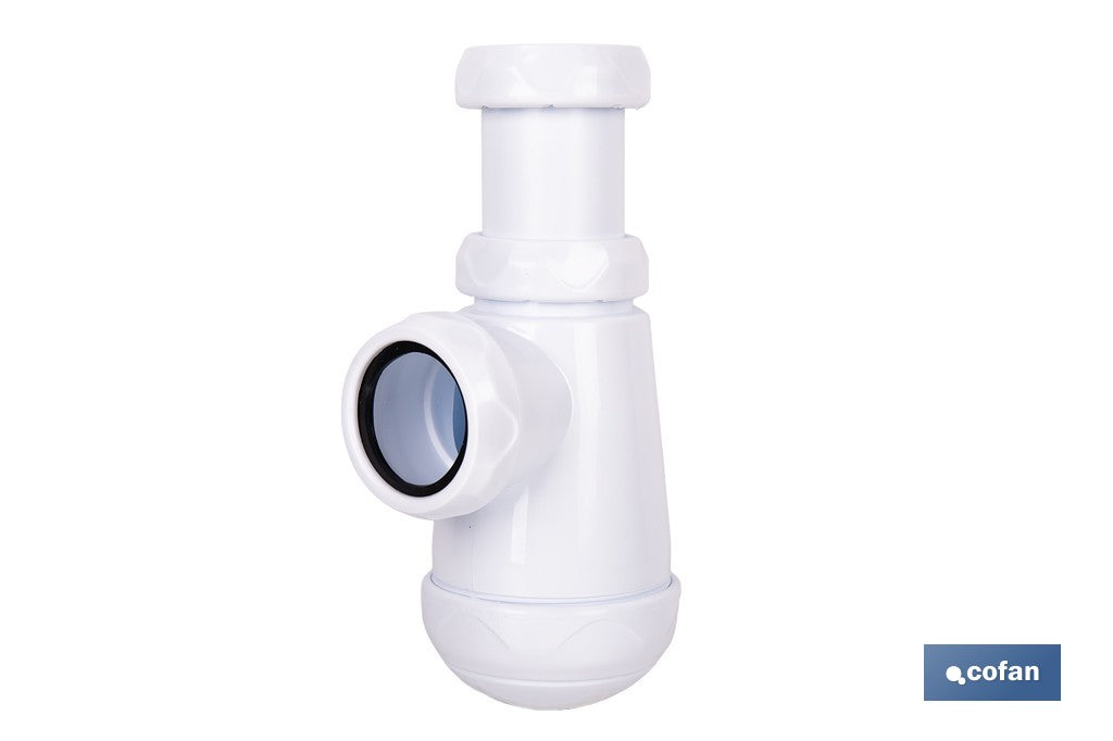 SIFÓN DE BOTELLA CON SALIDA Ø32-40 MM Y RACOR 1 1/2-1 1/4