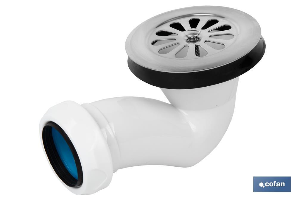 VÁLVULA SIFÓNICA PLATO DE DUCHA Ø60 CON SALIDA Ø32-40 Y REJILLA INOX.