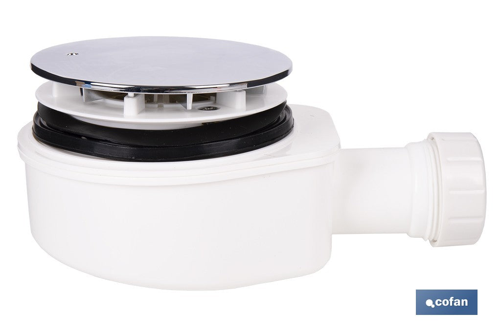 VÁLVULA SIFÓNICA DUCHA EXTRAPLANA CON SALIDA Ø32-40 MM Ø143 MM CON EMBELLECEDOR