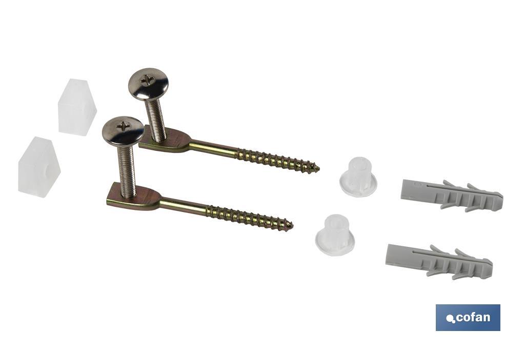 SET 2 PCS TORNILLOS HORIZONTALES FIJACIÓN INODORO 5 X 75