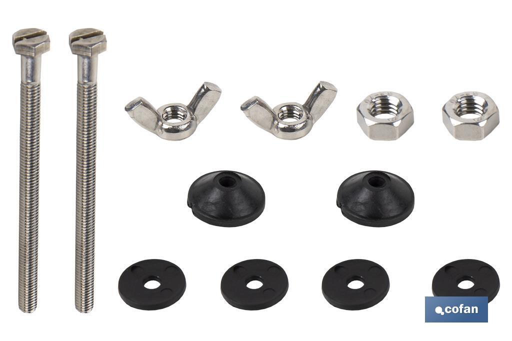 SET 2 PCS TORNILLOS FIJACIÓN TAZA-CISTERNA 6 X 90