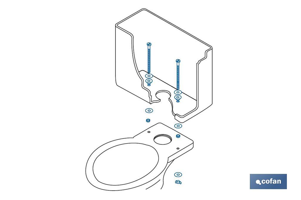 SET 2 PCS TORNILLOS FIJACIÓN TAZA-CISTERNA 6 X 90